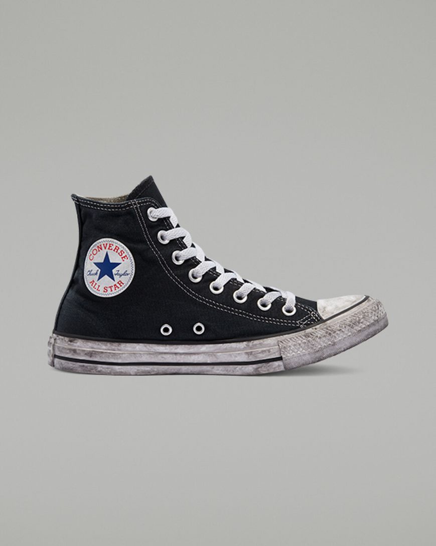 Pánské Boty Vysoké Converse Chuck Taylor All Star Platene Smoke Černé Bílé | CZ DYWZ36